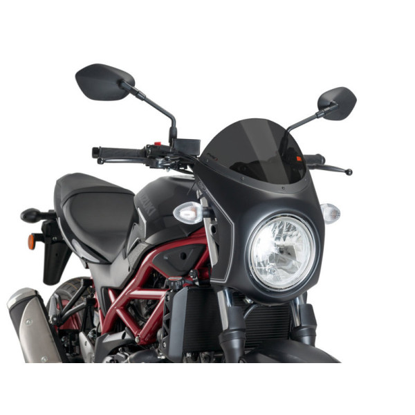 Puig Retro Black Semi Fairing And Screen 195mm Dark Smoke